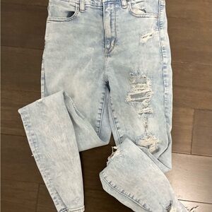 American Eagle Outfitters Blue Skinny Jeans Distressed